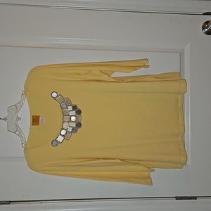 Ruby Rd. Yellow 3/4 Sleeve